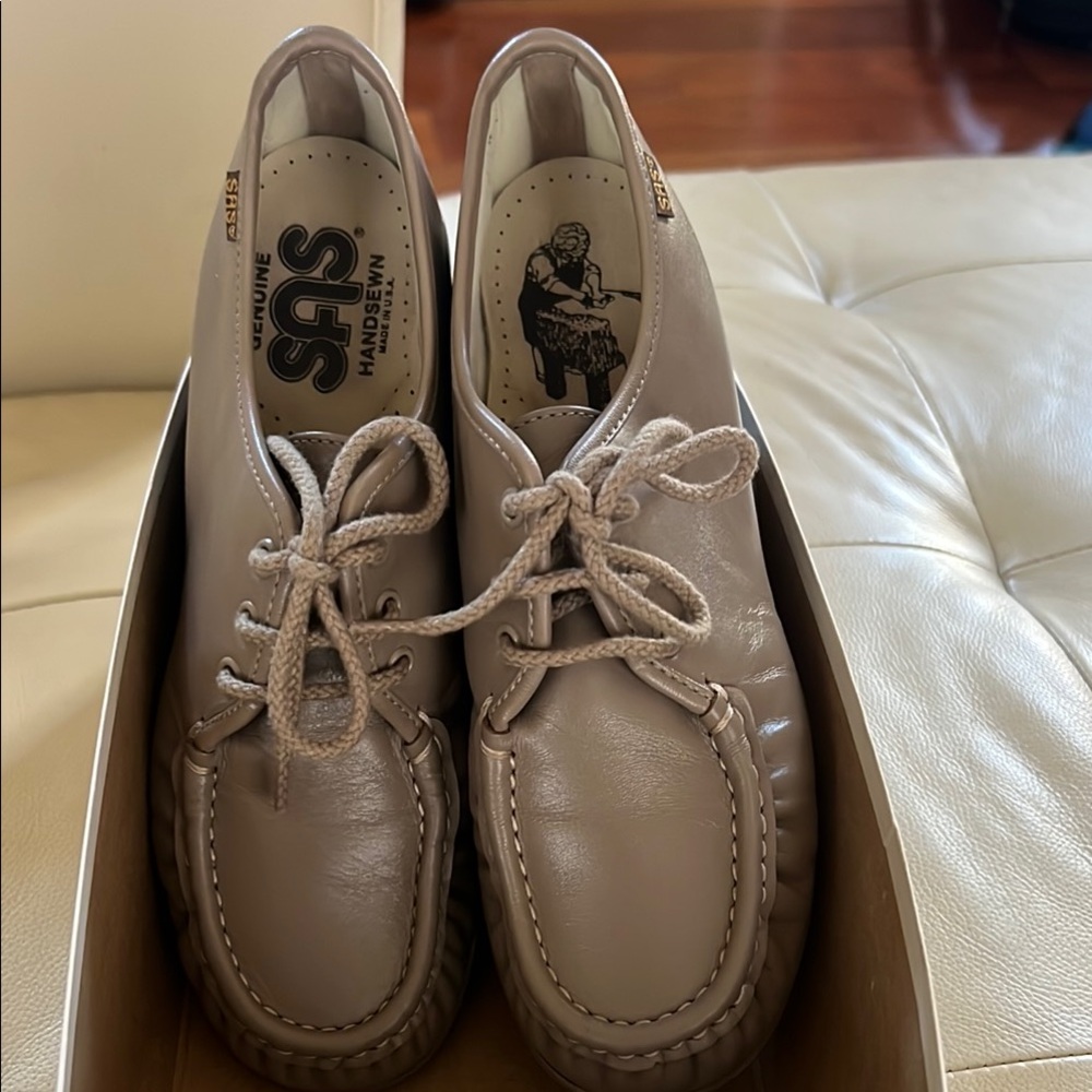 SAS Bounce lace up wedge in Mocha color